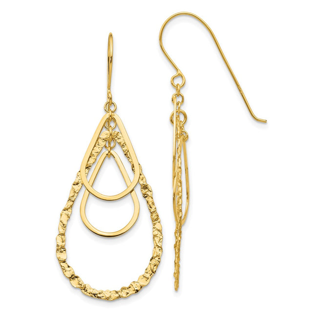14k Yellow Gold Earrings Style TH565 - Classique Jewelry Inc.
