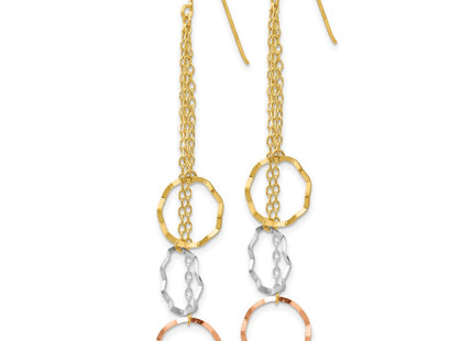 14k Tri-Color Earrings Style TH569 - Classique Jewelry Inc.