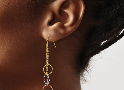 14k Tri-Color Earrings Style TH569 - Classique Jewelry Inc.