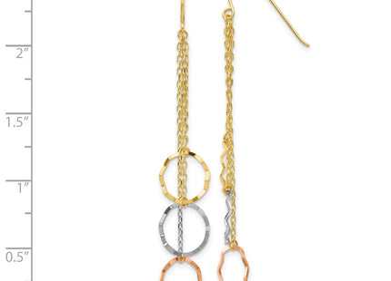 14k Tri-Color Earrings Style TH569 - Classique Jewelry Inc.