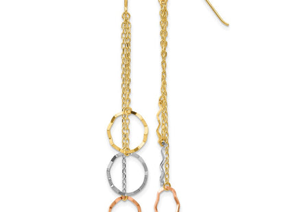 14k Tri-Color Earrings Style TH569 - Classique Jewelry Inc.