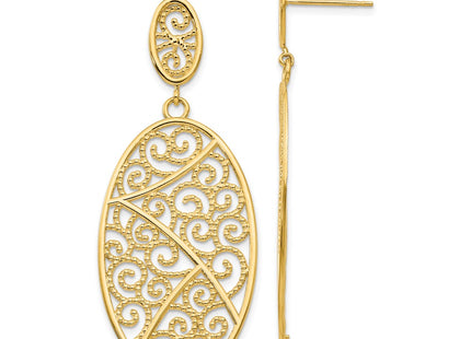 14k Yellow Gold Earrings Style TH608 - Classique Jewelry Inc.