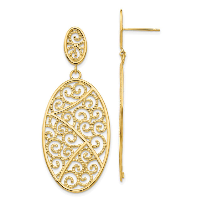 14k Yellow Gold Earrings Style TH608 - Classique Jewelry Inc.