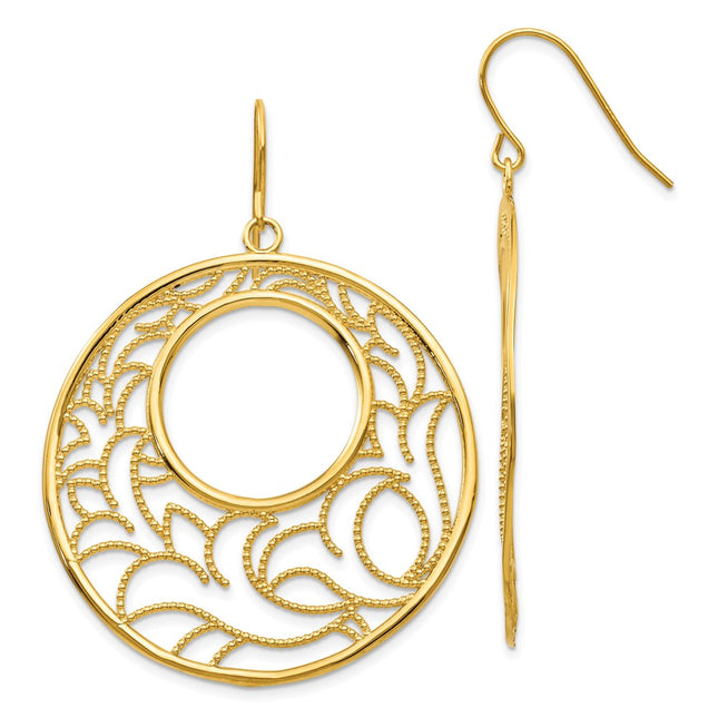 14k Yellow Gold Earrings Style TH609 - Classique Jewelry Inc.