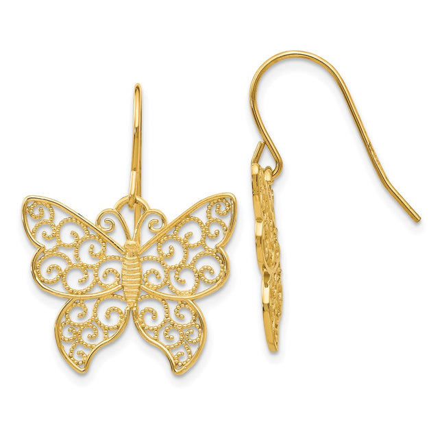 14k Yellow Gold Earrings Style TH621 - Classique Jewelry Inc.