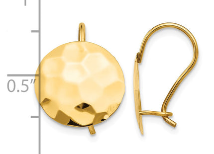 14K gold circle earrings, further view