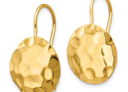 14k Hammered Circle Disc Earrings (Style TH651)