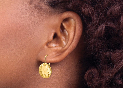 14k Hammered Circle Disc Earrings (Style TH651)