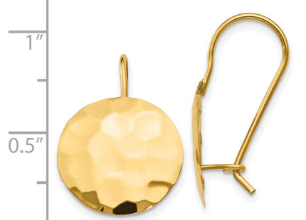 14k Hammered Circle Disc Earrings (Style TH651)