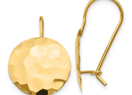 14k Hammered Circle Disc Earrings (Style TH651)