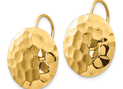 14k Hammered Circle Earrings (Style TH652)