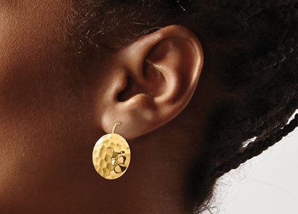 14k Hammered Circle Earrings (Style TH652)