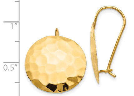 14k Hammered Circle Earrings (Style TH652)