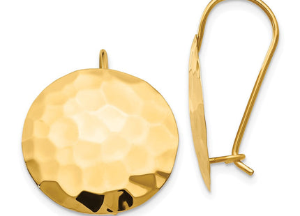 14k Hammered Circle Earrings (Style TH652)