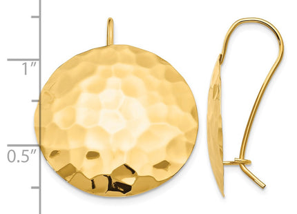 14K gold circle earrings, further view