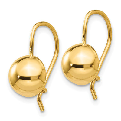14K Hollow Half Ball Earrings, 16 x 8mm