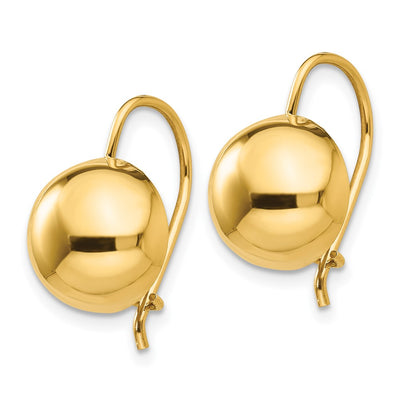 14K Hollow Half Ball Earrings, 19 x 10.5mm