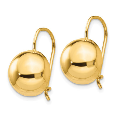 14K Hollow Half Ball Earrings, 19 x 12mm