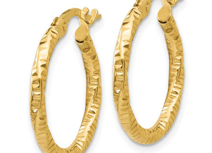 14K gold hoop earrings, alternate view