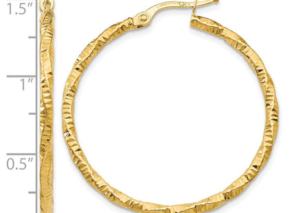 14K gold hoop earrings, further view