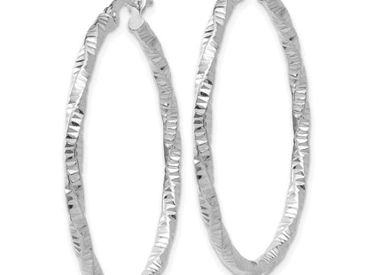 14K white gold hoop earrings, alternate view
