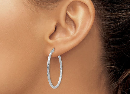 14K white gold hoop earrings, another view
