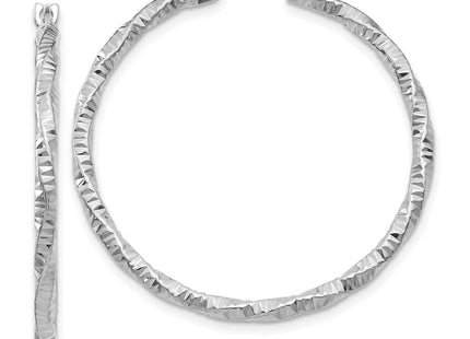 14K white gold hoop earrings