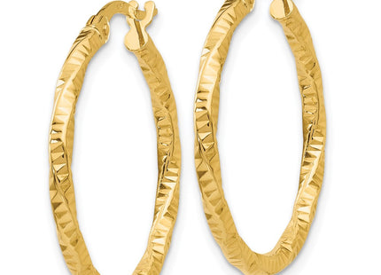 14K gold hoop earrings, alternate view