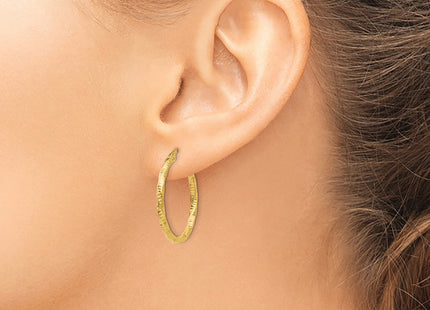 14K gold hoop earrings, another view