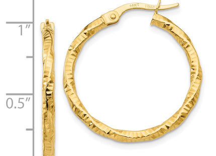 14K gold hoop earrings, further view