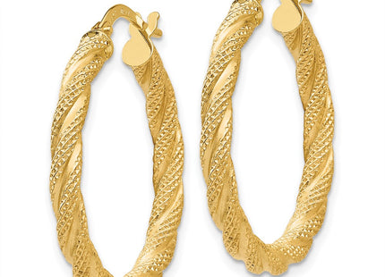 14K gold hoop earrings, alternate view