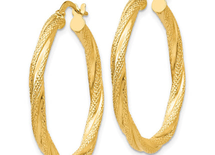 14K gold hoop earrings, alternate view