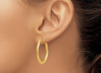 14K gold hoop earrings, another view