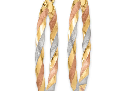 14k Yellow & Rhodium Earrings Style TH751 - Classique Jewelry Inc.