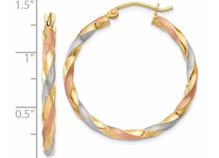 14k Yellow & Rhodium Earrings Style TH751 - Classique Jewelry Inc.
