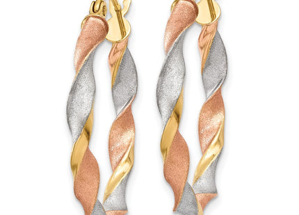14k Yellow & Rhodium Earrings Style TH756 - Classique Jewelry Inc.