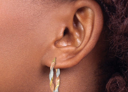 14k Yellow & Rhodium Earrings Style TH756 - Classique Jewelry Inc.