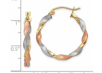 14k Yellow & Rhodium Earrings Style TH756 - Classique Jewelry Inc.