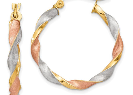 14k Yellow & Rhodium Earrings Style TH756 - Classique Jewelry Inc.