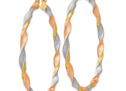 14K white gold hoop earrings, alternate view