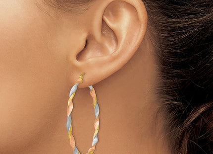 14K white gold hoop earrings, another view