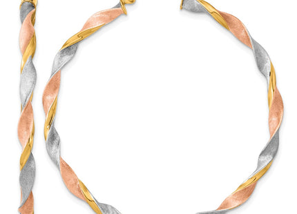 14K white gold hoop earrings