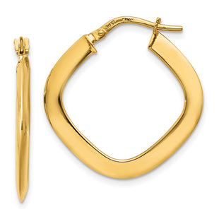 14K Tapered Square Hoop Earrings (Style TH775)