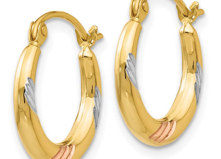 14k Yellow & Rhodium Earrings Style TH789 - Classique Jewelry Inc.