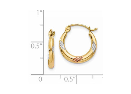 14k Yellow & Rhodium Earrings Style TH789 - Classique Jewelry Inc.