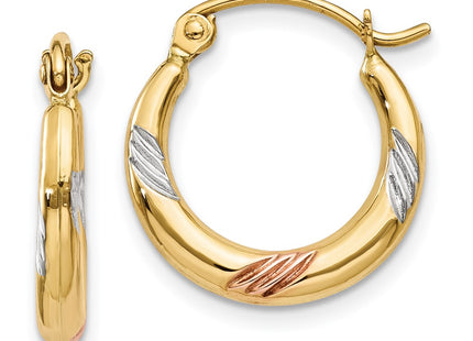 14k Yellow & Rhodium Earrings Style TH789 - Classique Jewelry Inc.