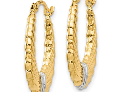 14k Yellow & Rhodium Earrings Style TH791 - Classique Jewelry Inc.