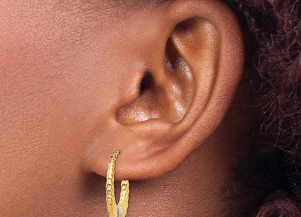 14k Yellow & Rhodium Earrings Style TH791 - Classique Jewelry Inc.