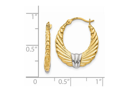 14k Yellow & Rhodium Earrings Style TH791 - Classique Jewelry Inc.