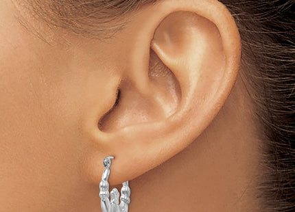 14K white gold claddagh hoop earrings, another view